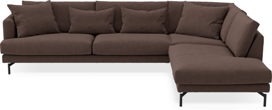 Harper - 3-sits soffa med divan höger - Brun