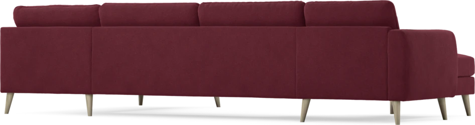 Bridge - 3-sits soffa med schäslong vänster och divan höger - Röd