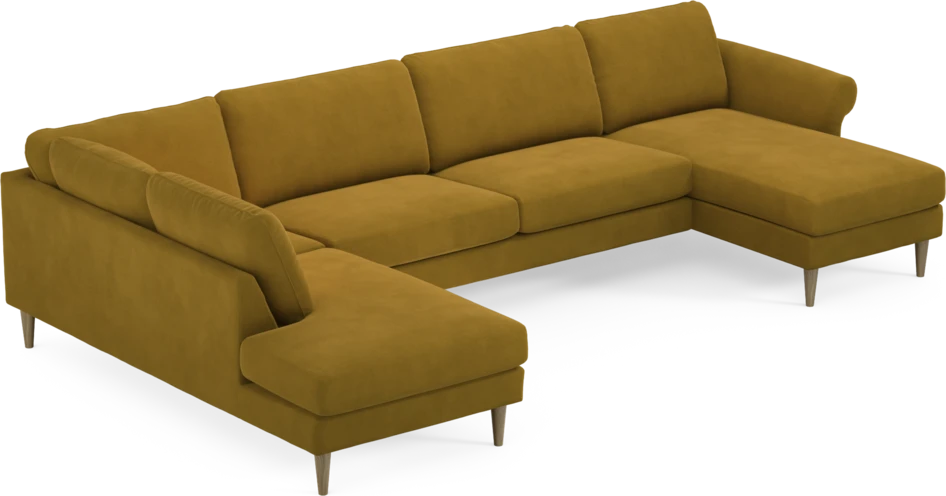 Bridge - 3-sits soffa med divan vänster och schäslong höger - Gul