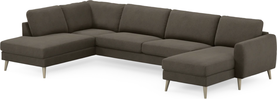 Bridge - 3-sits soffa med divan vänster och schäslong höger - Brun