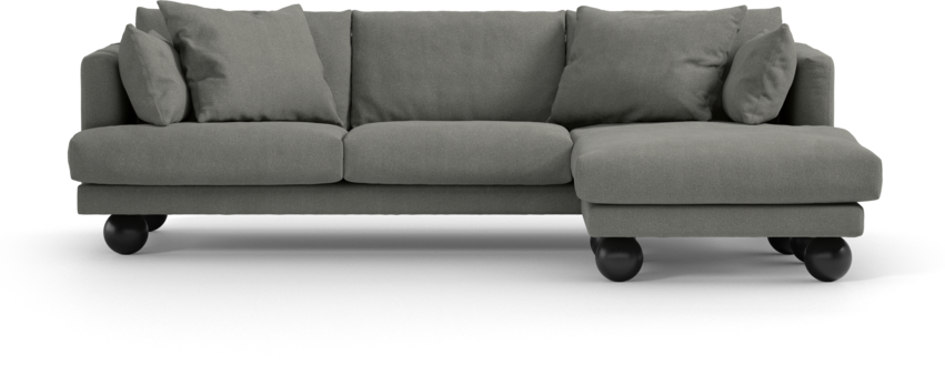 Harper - 4-sits med schäslong höger  - Grå