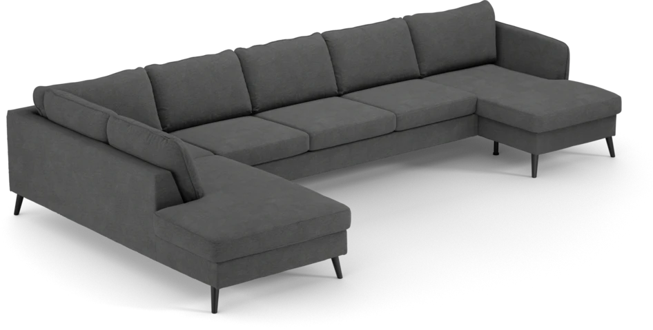 County - 4-sits soffa med divan vänster och schäslong höger - Grå