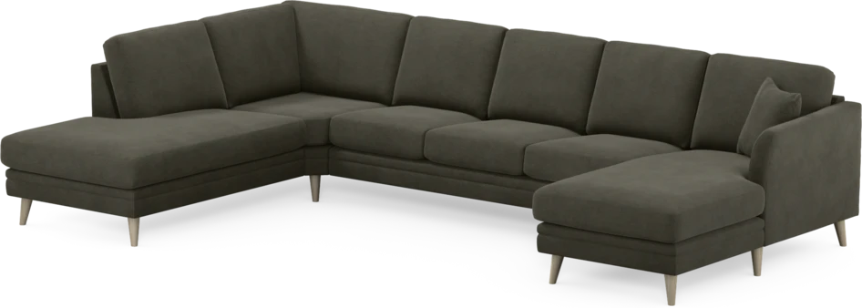 Eden - 3-sits soffa med divan vänster och schäslong höger - Grå