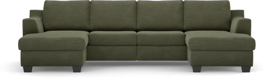 Friday - 2-sits soffa med två schäslonger - Grön