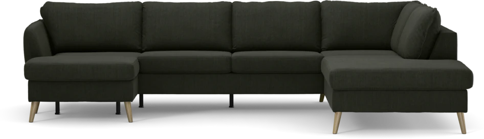County - 3-sits soffa med schäslong vänster och divan höger - Grön