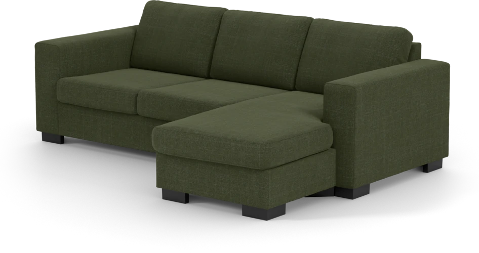 Nevada - 3-sits soffa med flyttbar schäslong - Grön