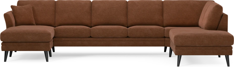 Eden - 3-sits soffa med schäslong vänster och divan höger - Orange