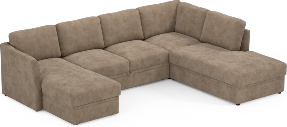 Öland - Bäddsoffa med schäslong vänster och divan höger - Beige