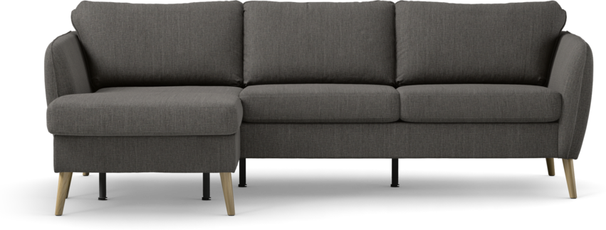 County - 3-sits soffa med flyttbar schäslong - Brun