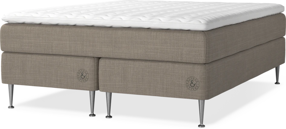 Asperö Comfort - Kontinentalsäng, dubbelsäng med bäddmadrass Comfort och sängben - Brun