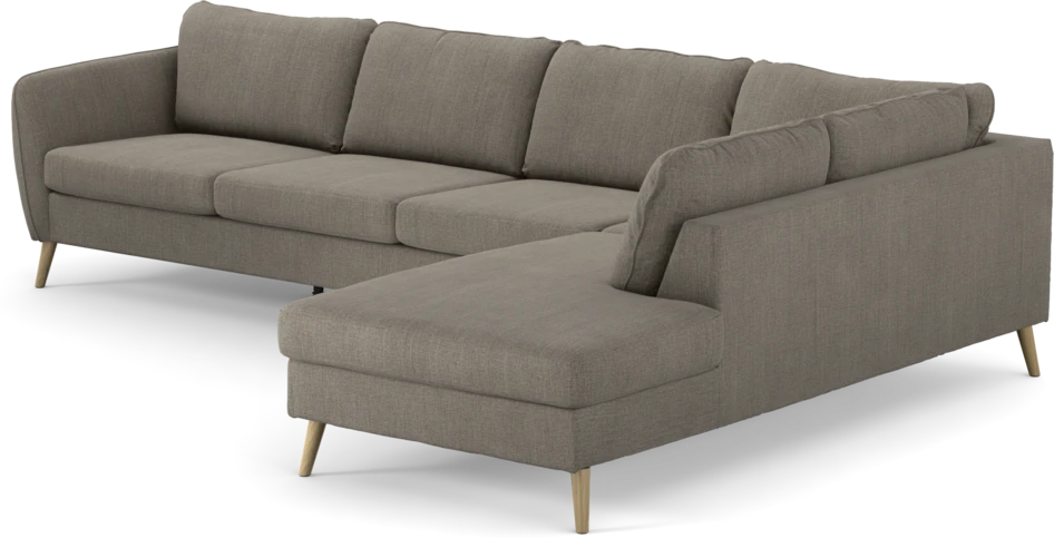 County - 3-sits soffa med divan höger - Brun