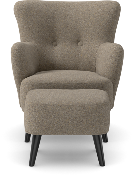 Timmy - Fåtölj med fotpall - Beige