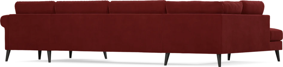 Bridge - 3-sits soffa med divan vänster och schäslong höger - Röd