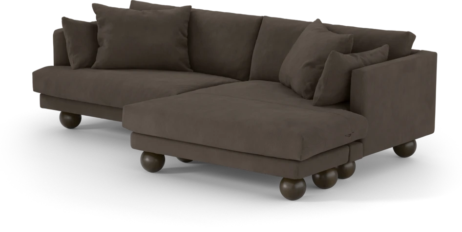 Harper - 4-sits med schäslong XL höger - Brun