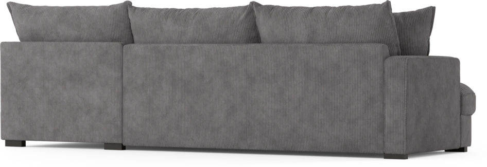 Mila - 3-sits soffa med divan höger, hel dyna - Grå