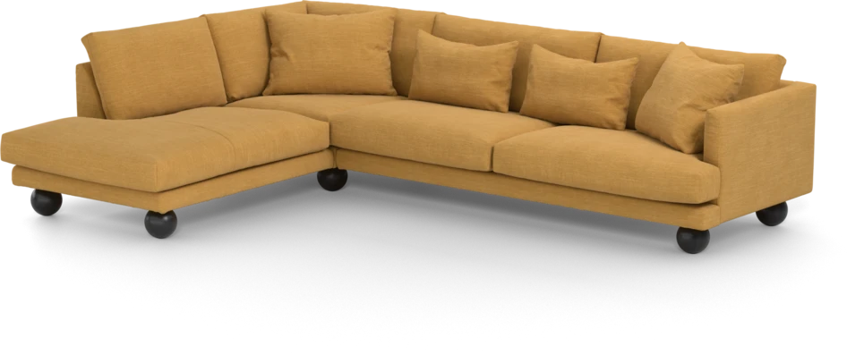 Harper - 3-sits soffa med divan vänster - Gul