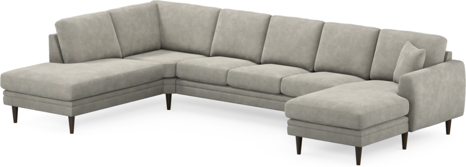 Eden - 3-sits soffa med divan vänster och schäslong höger - Grå