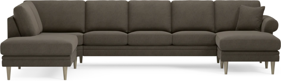 Eden - 3-sits soffa med divan vänster och schäslong höger - Brun