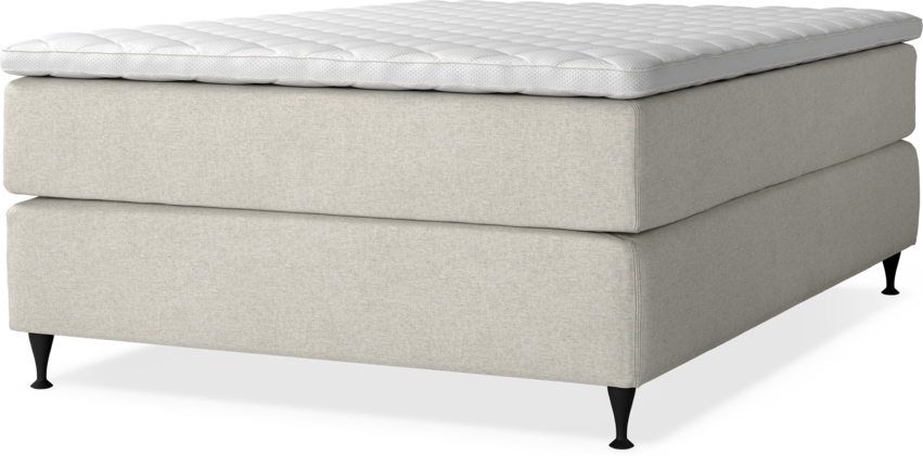 Delux Exclusive - Kontinentalsäng, enkelsäng 140 cm med bäddmadrass - Beige