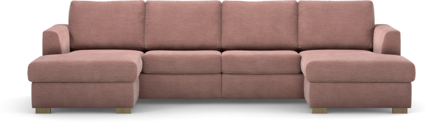 Friday - 2-sits soffa med två schäslonger - Rosa