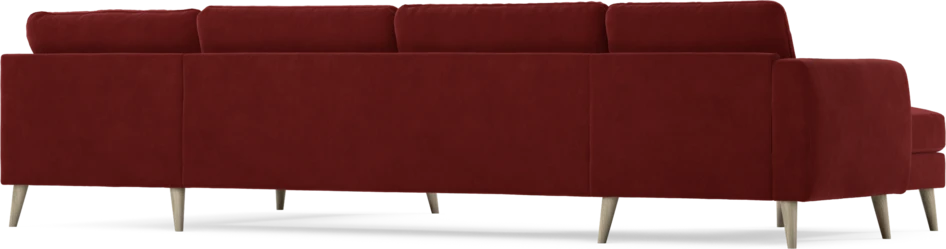 Bridge - 3-sits soffa med schäslong vänster och divan höger - Röd