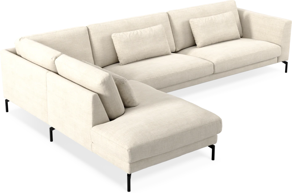 Willow - 4-sits soffa med divan vänster, fast klädsel - Beige