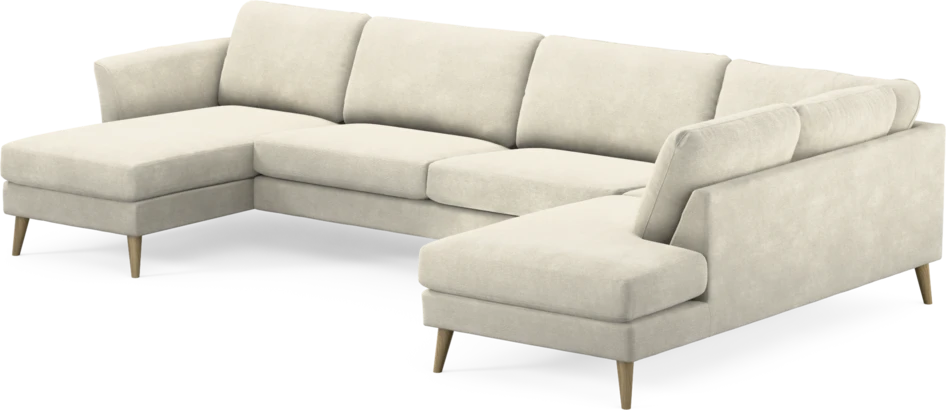 Bridge - 3-sits soffa med schäslong vänster och divan höger - Vit