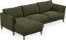 Winston - 3-sits soffa med schäslong, vändbar - Grön