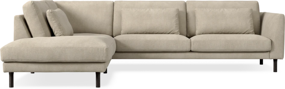 Willow - 3-sits soffa med divan vänster, fast klädsel - Beige