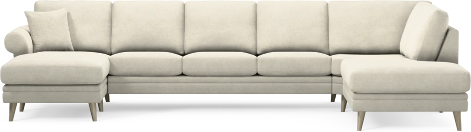 Eden - 3-sits soffa med schäslong vänster och divan höger - Vit