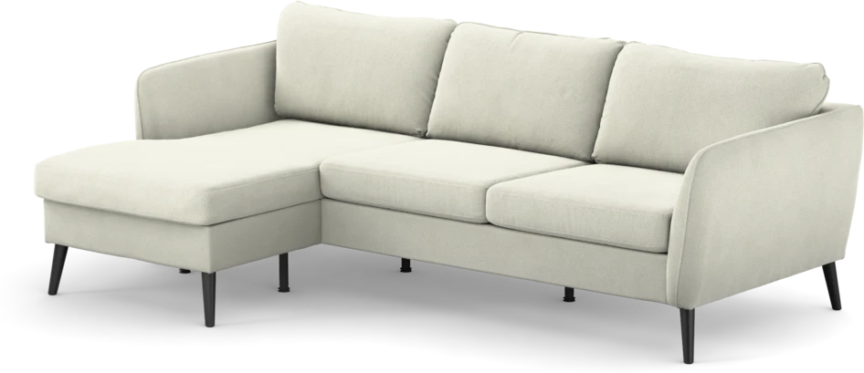 County - 3-sits soffa med flyttbar schäslong - Vit