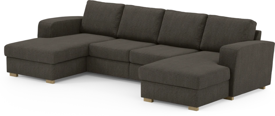 Friday - 2-sits soffa med två schäslonger - Brun