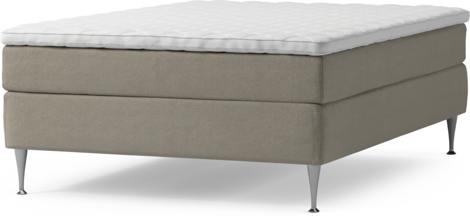 Delux Sense - Kontinentalsäng, enkelsäng 140 cm med bäddmadrass och sängben - Beige