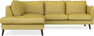 Madison - 2-sits soffa med divan vänster - Gul