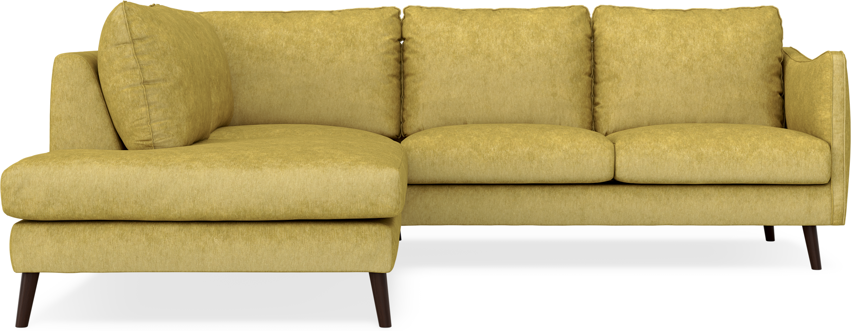 Madison - 2-sits soffa med divan vänster - Gul