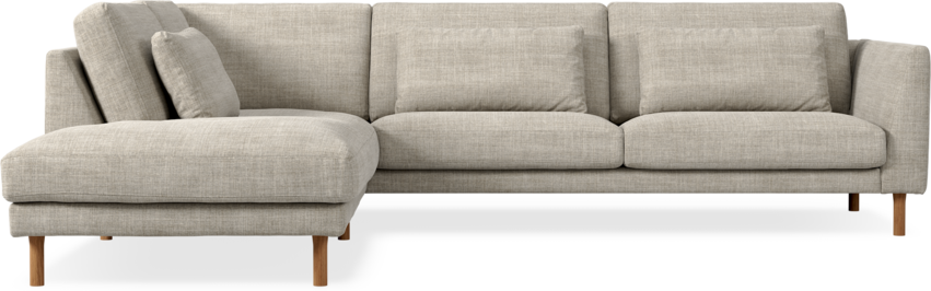 Willow - 3-sits soffa med divan vänster, fast klädsel - Beige