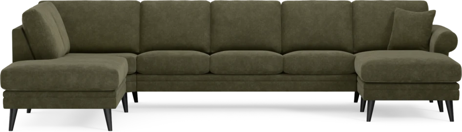 Eden - 3-sits soffa med divan vänster och schäslong höger - Grön
