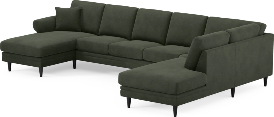 Eden - 3-sits soffa med schäslong vänster och divan höger - Grön
