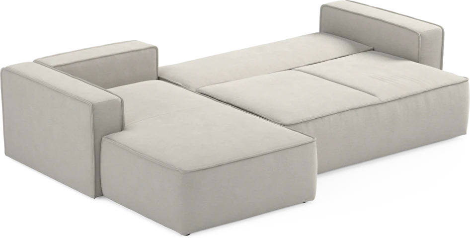 Ide - Bäddsoffa 3-sits med schäslong vänster - Vit