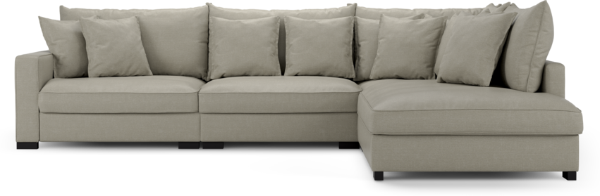 Rossi - 3-sits soffa med divan höger - Grå
