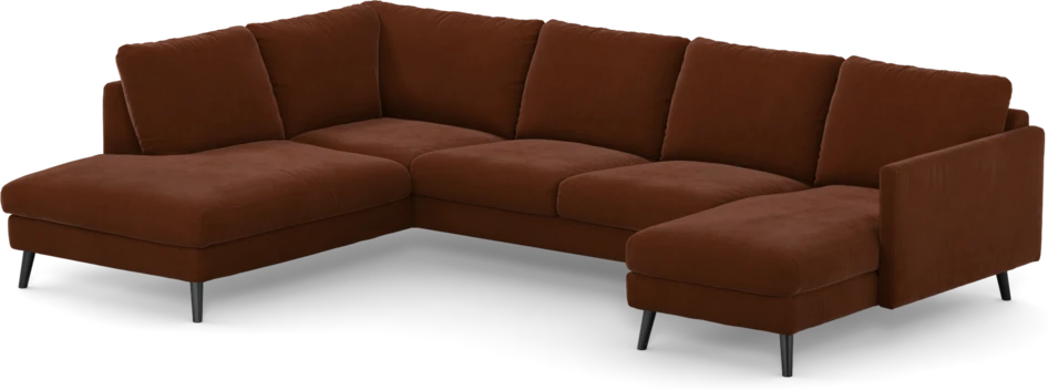 Madison Lux - 2-sits soffa med divan vänster och schäslong höger - Orange