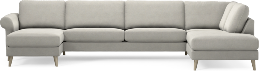 Bridge - 3-sits soffa med schäslong vänster och divan höger - Grå