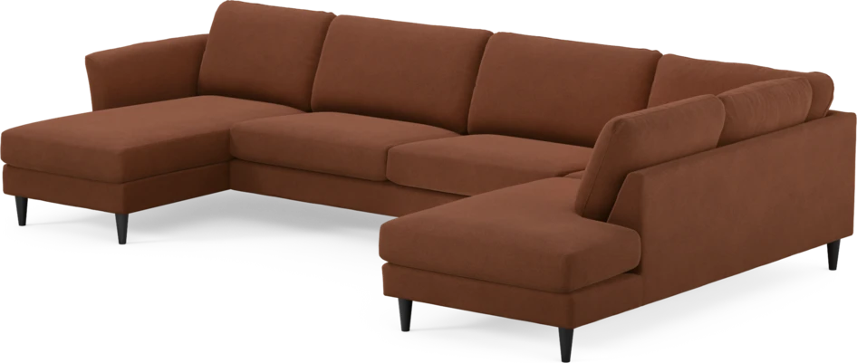 Bridge - 3-sits soffa med schäslong vänster och divan höger - Orange