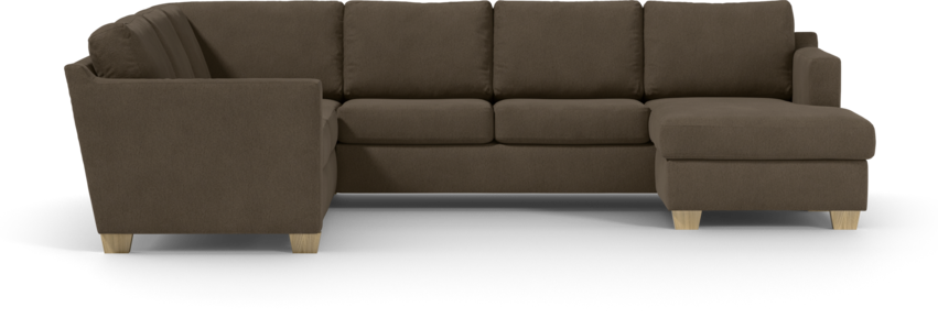 Friday - Hörnsoffa, 2+3-sits med schäslong höger - Brun
