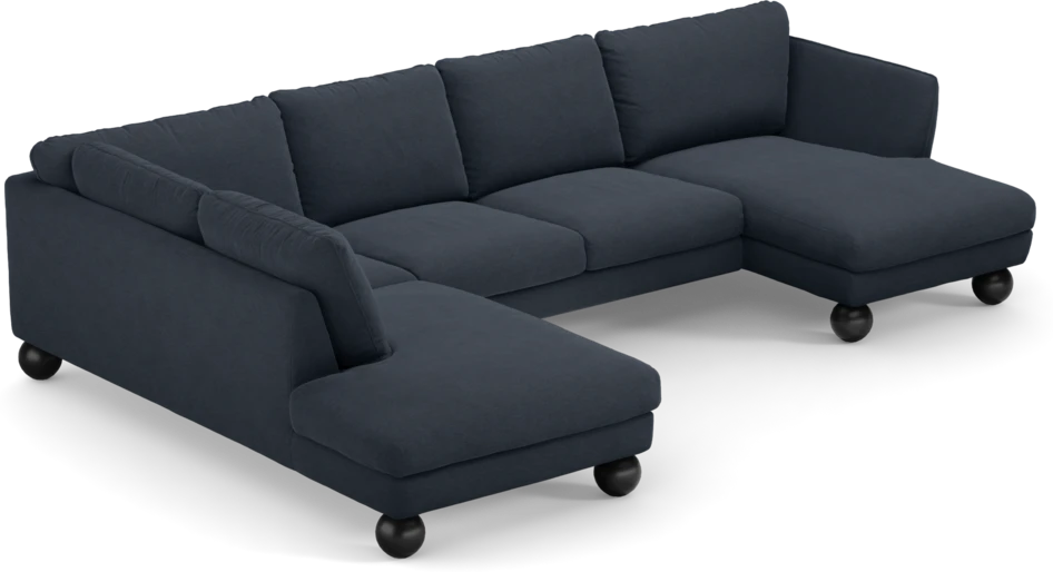 Madison - 2-sits soffa med divan vänster och schäslong höger - Blå