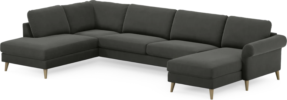 Bridge - 3-sits soffa med divan vänster och schäslong höger - Grå