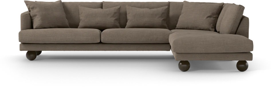 Harper - 3-sits soffa med divan höger - Brun