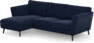 Madison Lux - 2-sits soffa med schäslong vänster - Blå