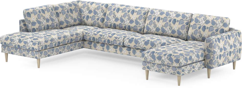 Bridge - 3-sits soffa med divan vänster och schäslong höger - Blå