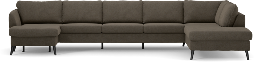 County - 4-sits soffa med schäslong vänster och divan höger - Brun